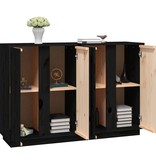VidaXL Dressoir 120x35x80 cm massief grenenhout zwart