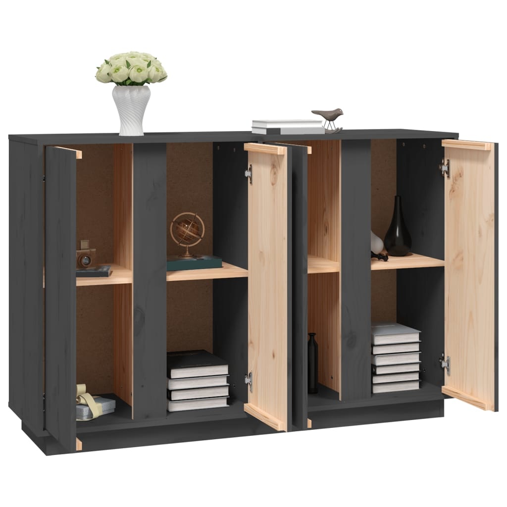 VidaXL Dressoir 120x35x80 cm massief grenenhout grijs