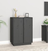 VidaXL Dressoir 60x35x80 cm massief grenenhout grijs
