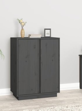 VidaXL Dressoir 60x35x80 cm massief grenenhout grijs