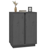 VidaXL Dressoir 60x35x80 cm massief grenenhout grijs