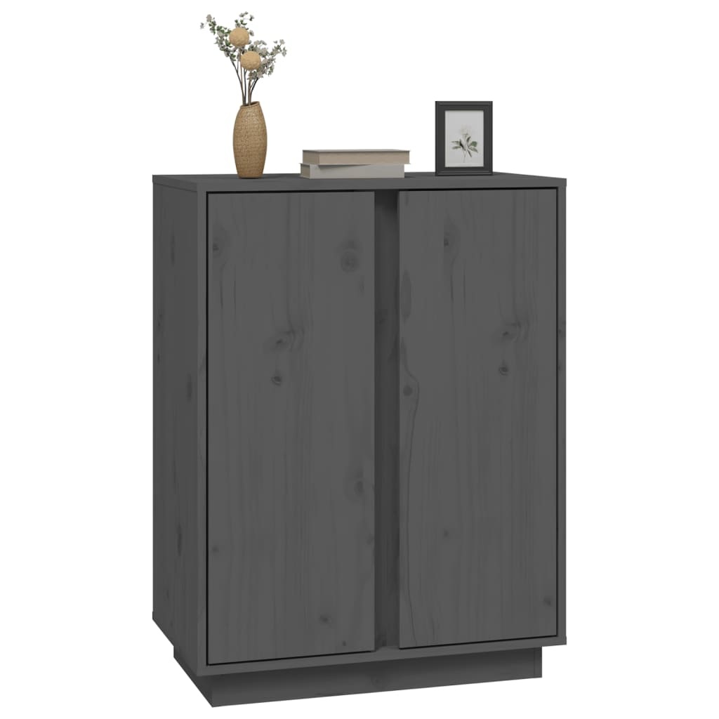 VidaXL Dressoir 60x35x80 cm massief grenenhout grijs