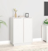 VidaXL Dressoir 60x35x80 cm massief grenenhout wit