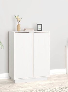VidaXL Dressoir 60x35x80 cm massief grenenhout wit