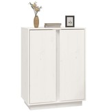 VidaXL Dressoir 60x35x80 cm massief grenenhout wit