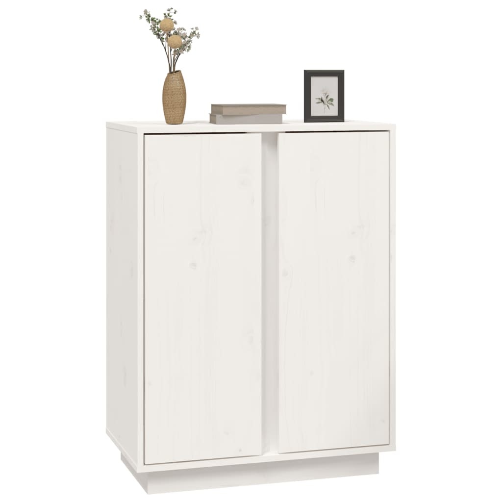 VidaXL Dressoir 60x35x80 cm massief grenenhout wit