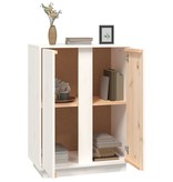VidaXL Dressoir 60x35x80 cm massief grenenhout wit