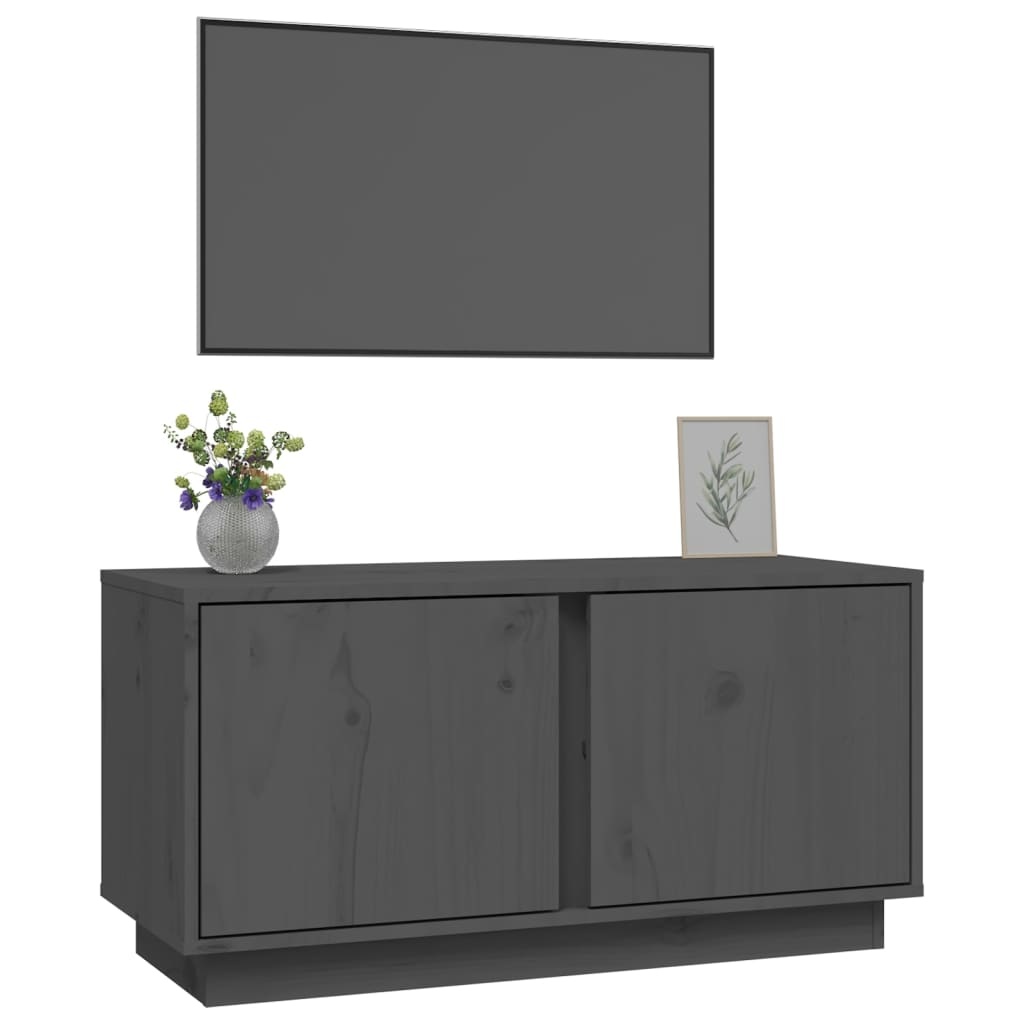 VidaXL Tv-meubel 80x35x40,5 cm massief grenenhout grijs