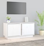 VidaXL Tv-meubel 80x35x40,5 cm massief grenenhout wit