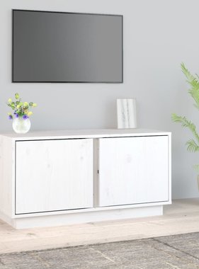 VidaXL Tv-meubel 80x35x40,5 cm massief grenenhout wit