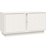 VidaXL Tv-meubel 80x35x40,5 cm massief grenenhout wit