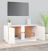 VidaXL Tv-meubel 80x35x40,5 cm massief grenenhout wit