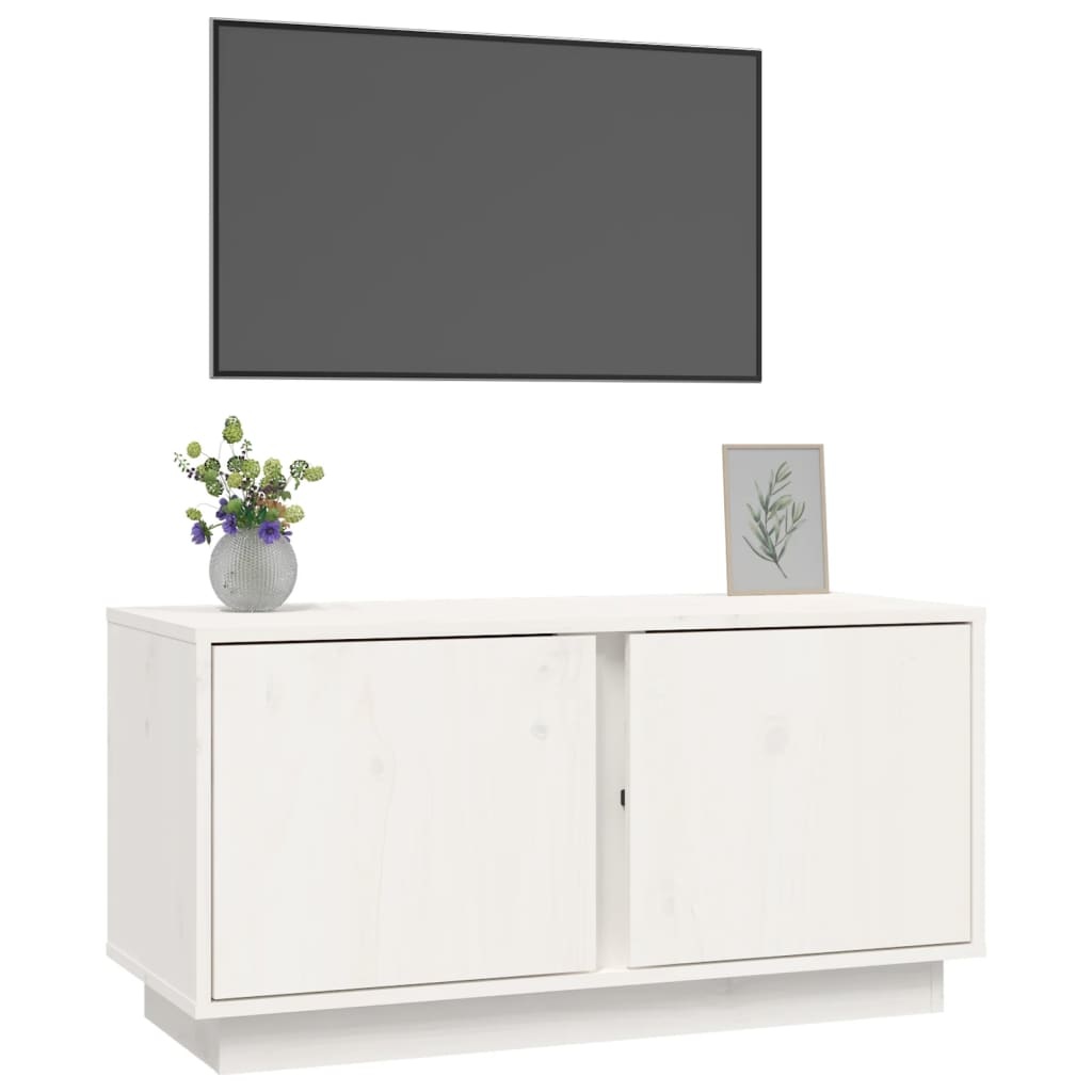 VidaXL Tv-meubel 80x35x40,5 cm massief grenenhout wit