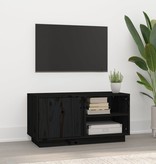 VidaXL Tv-meubel 80x35x40,5 cm massief grenenhout zwart