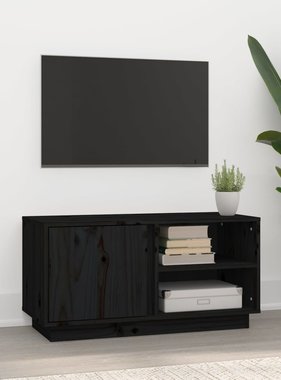VidaXL Tv-meubel 80x35x40,5 cm massief grenenhout zwart