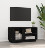 VidaXL Tv-meubel 80x35x40,5 cm massief grenenhout zwart