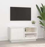 VidaXL Tv-meubel 80x35x40,5 cm massief grenenhout wit