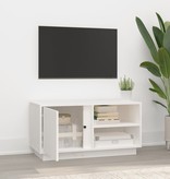 VidaXL Tv-meubel 80x35x40,5 cm massief grenenhout wit