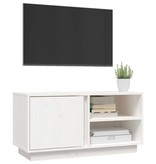 VidaXL Tv-meubel 80x35x40,5 cm massief grenenhout wit