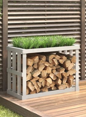 VidaXL Houtblokhouder 108x52x74 cm massief grenenhout wit