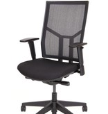 Bureaustoel zwart stof zwart mesh