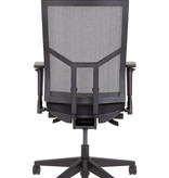 Bureaustoel zwart stof zwart mesh