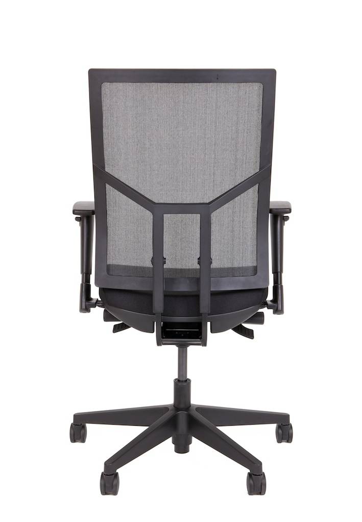 Bureaustoel zwart stof zwart mesh