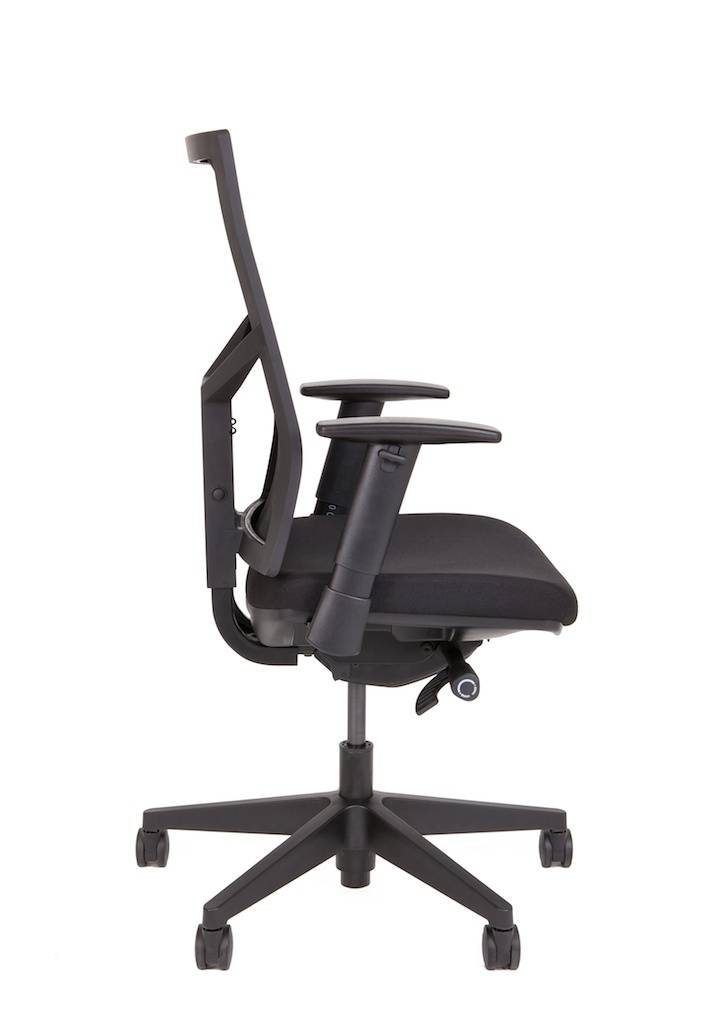 Bureaustoel zwart stof zwart mesh