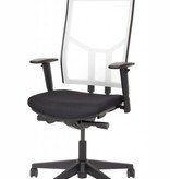 Bureaustoel zwart stof zwart mesh