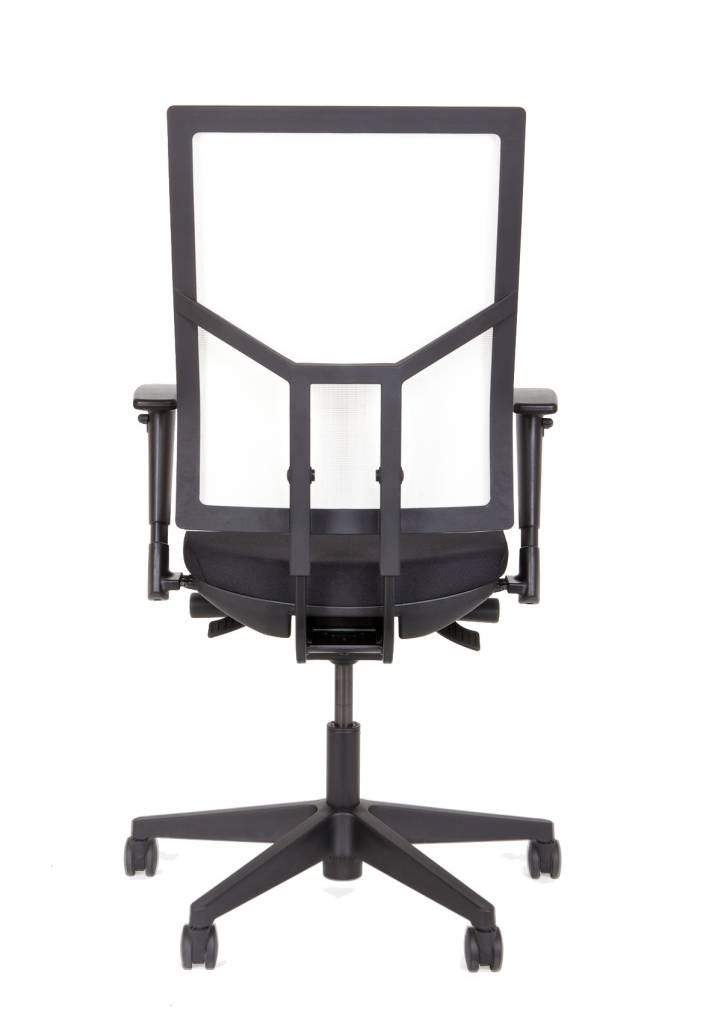 Bureaustoel zwart stof zwart mesh