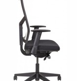 Bureaustoel zwart stof zwart mesh