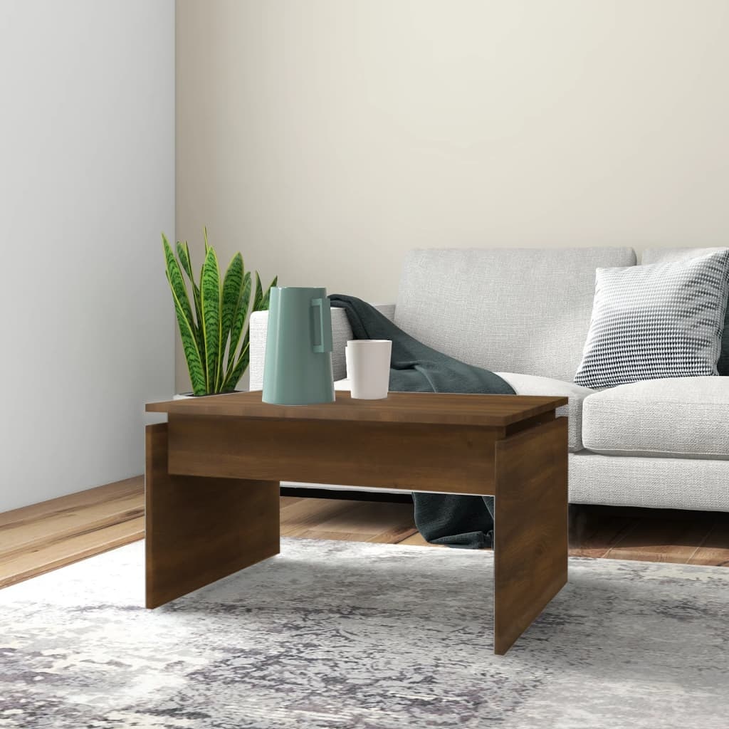 VidaXL Salontafel 68x50x38 cm bewerkt hout bruineikenkleurig