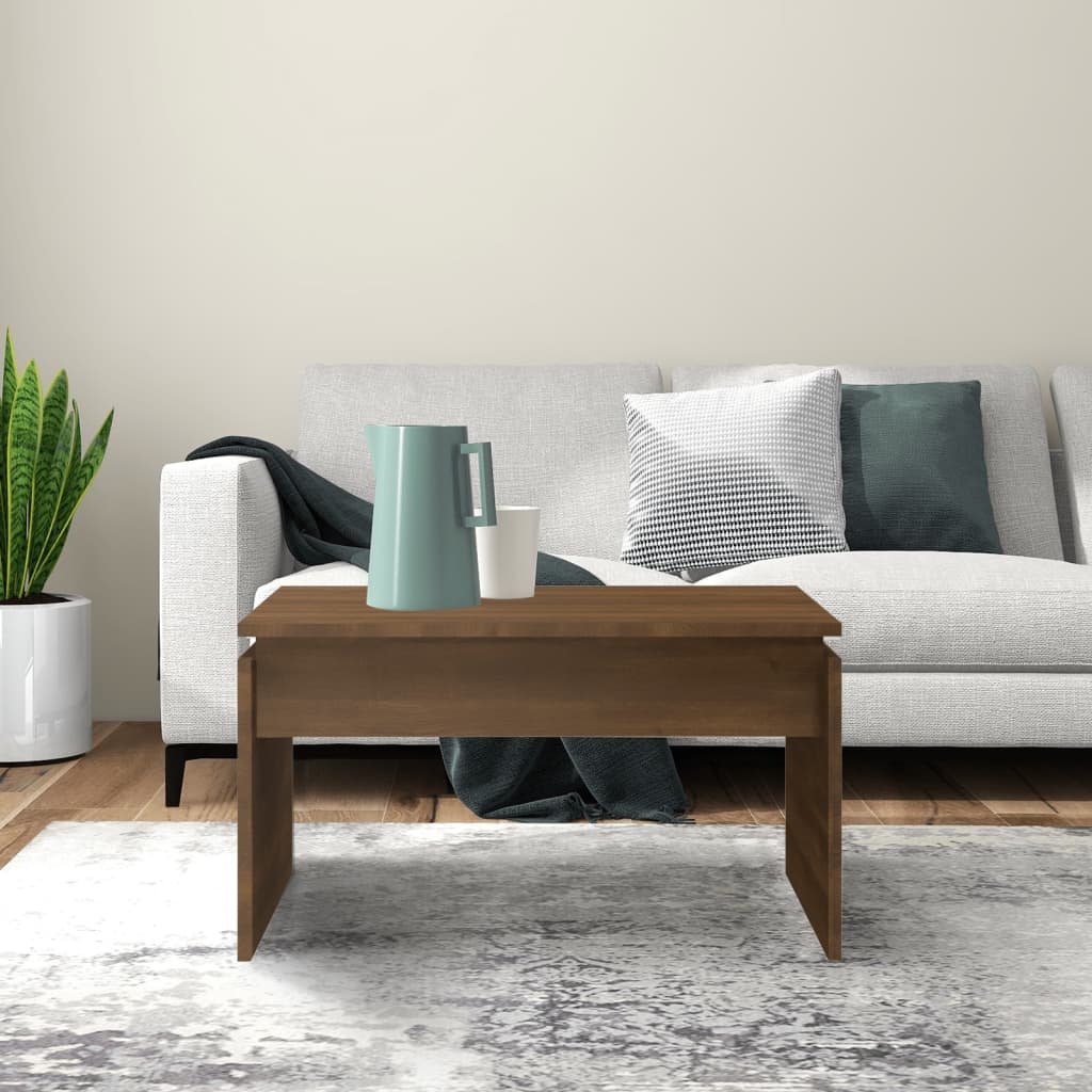 VidaXL Salontafel 68x50x38 cm bewerkt hout bruineikenkleurig