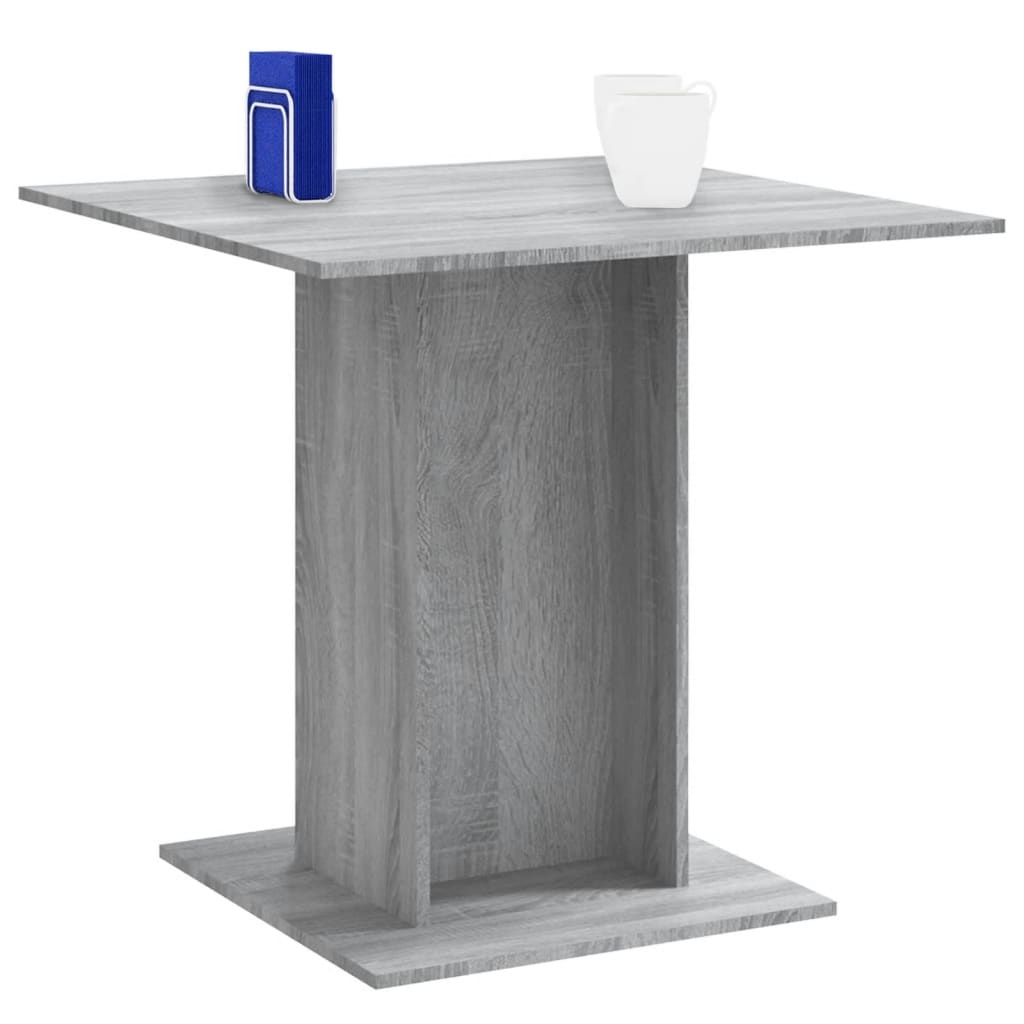 VidaXL Eettafel 80x80x75 cm bewerkt hout grijs sonoma eikenkleurig