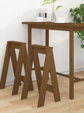 VidaXL Krukken 2 st 40x40x75 cm massief grenenhout honingbruin