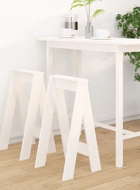 VidaXL Krukken 2 st 40x40x75 cm massief grenenhout wit
