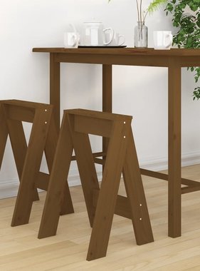 VidaXL Krukken 2 st 40x40x60 cm massief grenenhout honingbruin