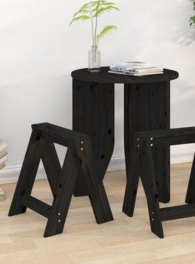 VidaXL Krukken 2 st 40x40x45 cm massief grenenhout zwart