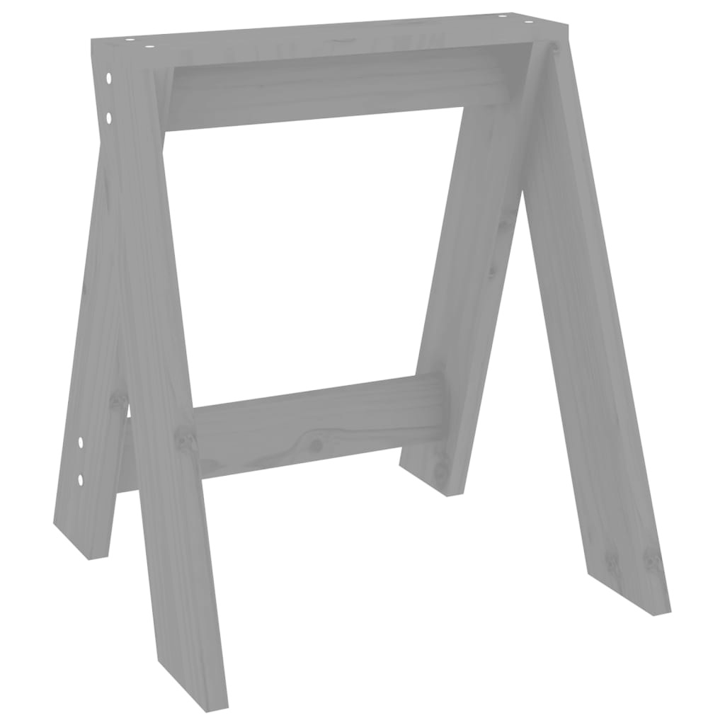 VidaXL Krukken 2 st 40x40x45 cm massief grenenhout grijs