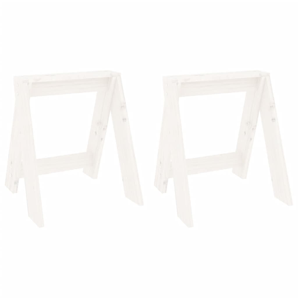 VidaXL Krukken 2 st 40x40x45 cm massief grenenhout wit