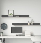 VidaXL Wandkasten 2 st 110x11x9 cm massief grenenhout grijs