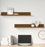 VidaXL Wandkasten 2 st 80x11x9 cm massief grenenhout honingbruin
