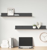 VidaXL Wandkasten 2 st 80x11x9 cm massief grenenhout grijs