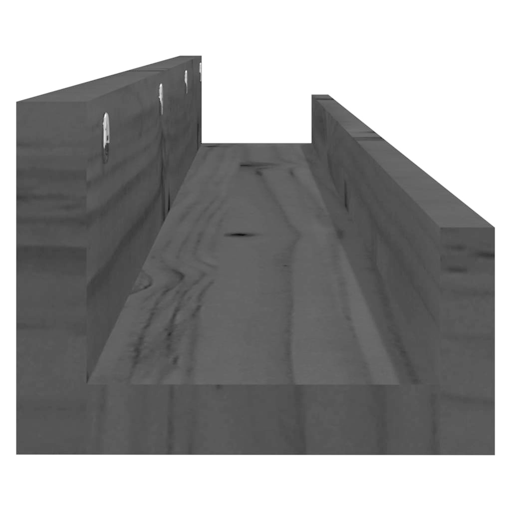 VidaXL Wandschappen 2 st 110x12x9 cm massief grenenhout zwart