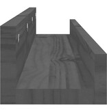 VidaXL Wandschappen 2 st 80x12x9 cm massief grenenhout zwart