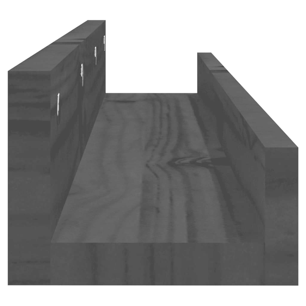 VidaXL Wandschappen 2 st 80x12x9 cm massief grenenhout zwart