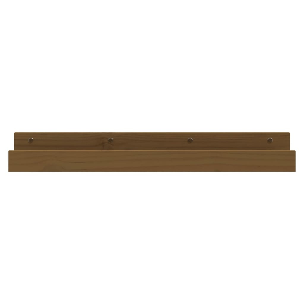 VidaXL Wandschappen 2 st 80x12x9 cm massief grenenhout honingbruin