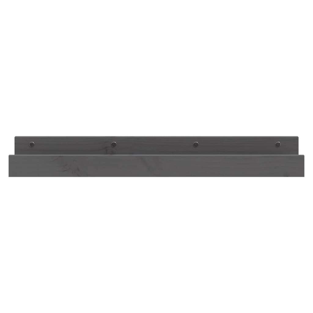 VidaXL Wandschappen 2 st 80x12x9 cm massief grenenhout grijs