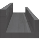 VidaXL Wandschappen 2 st 80x12x9 cm massief grenenhout grijs