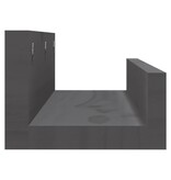 VidaXL Wandschappen 2 st 50x12x9 cm massief grenenhout grijs